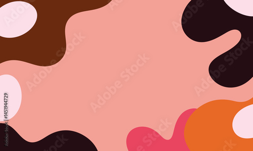 Modern Abstract Composition with Organic Shapes in Warm Tones. Colorful abstract background