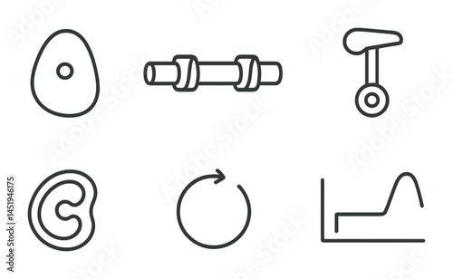Fitness and gym outline icons set – training, exercise, health and wellness symbols