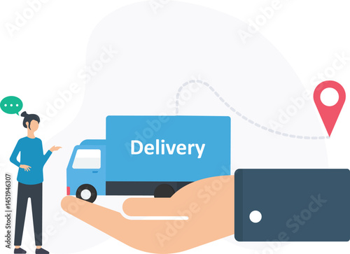 Van delivery or courier van service, local delivery or short-distance transport, delivery van fleet or commercial vehicle fleet, last-mile delivery or final leg of transport, van logistics or transpor