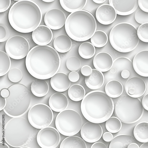 Abstract White Circles Background. Modern Geometric Pattern Design