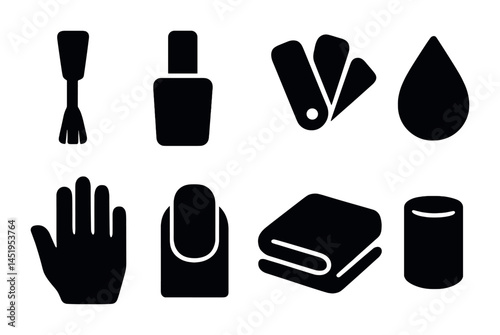 Beauty and spa solid icons set – filled, cosmetics, wellness symbols