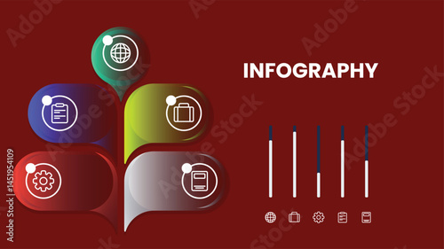Business timeline and progress infographics design