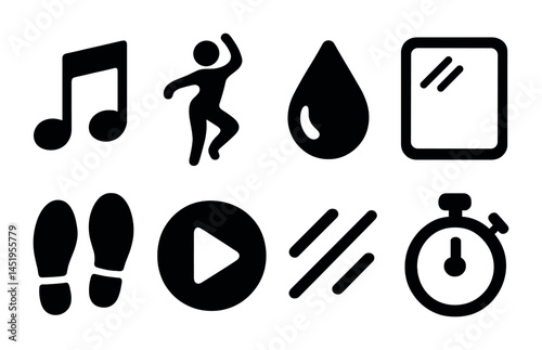Fitness and dance icons for app design and user interface inspiration