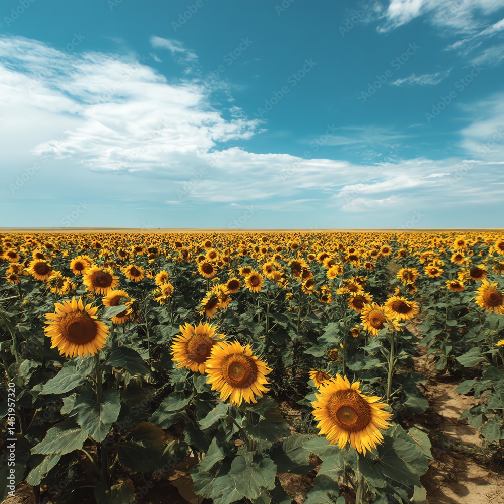 Obraz premium Sunflower Field Summer Landscape