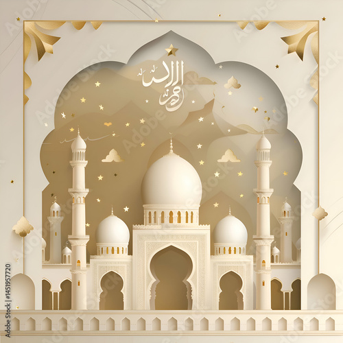 Majestic Mosque. A Digital Paper Cut Masterpiece