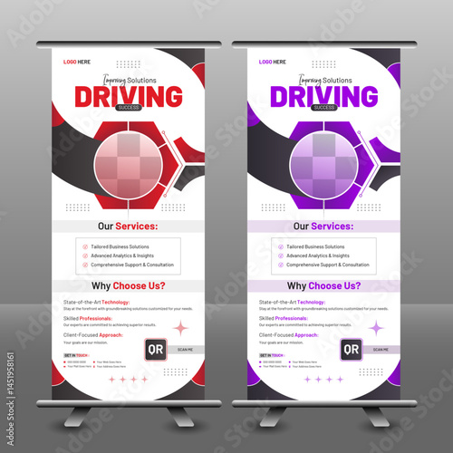 Professional Unique Corporate Roll Up Banner design for business events, presentations and for marketing in print ready