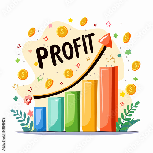 business graph with arrow