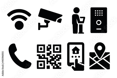 Smart home and security icons for digital and print design projects