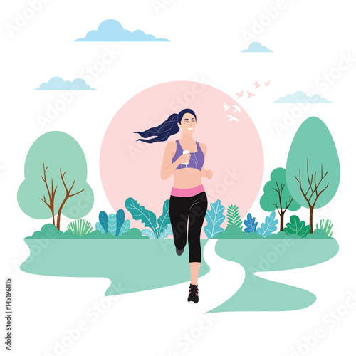 Woman Jogging in Nature