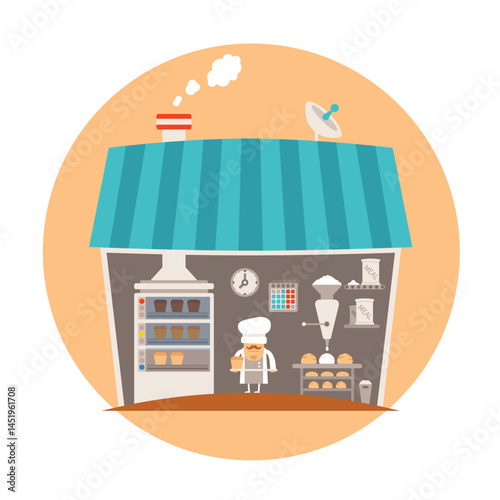 Bakery or bakeshop vector concept