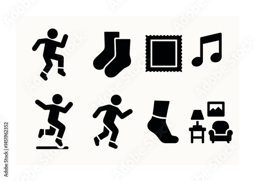 Home and lifestyle silhouette icons set – solid, filled, everyday symbols collection