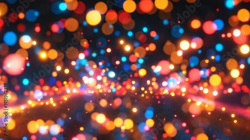 Wallpaper Mural Colorful, glowing bokeh lights create a vibrant, abstract festive atmosphere against a dark background. Torontodigital.ca