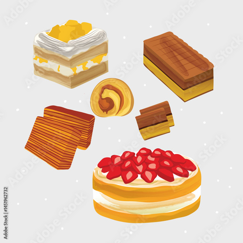 sweet cake collection dessert layer