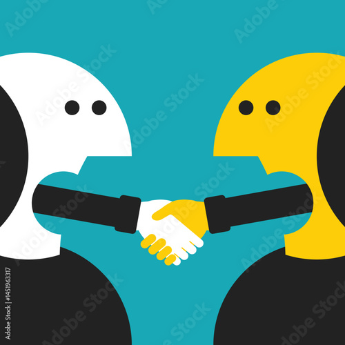 Vector concept of agreement in flat cartoon style