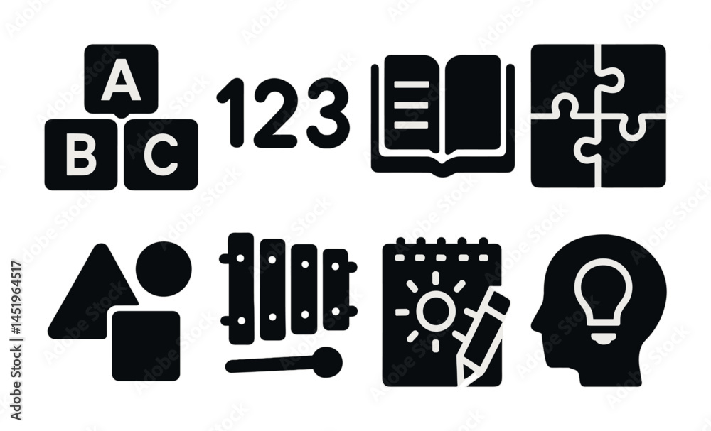 Education and learning solid icons set – filled, flat, school and teaching symbols Education and learning solid icons set – filled, flat, school and teaching symbols
