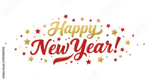 Happy New Year Greeting with Stars