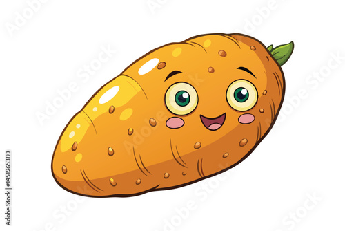 Yam Vegetable Vector Illustration Isolated on White Background


