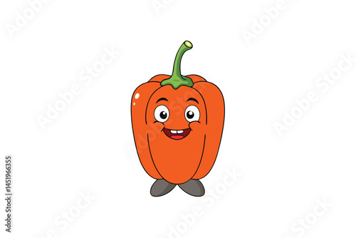 Bell Pepper Vegetable Vector Illustration on White Background

