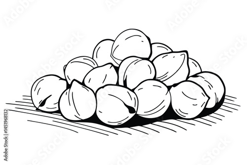 Chickpeas Green Vegetable Vector Illustration on White Background


