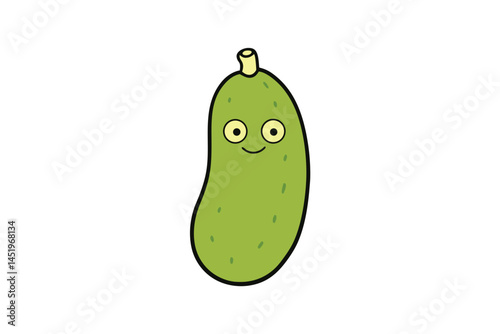 Chayote Vegetable Vector Illustration on White Background

