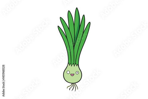 Chives Vegetable Vector Illustration on White Background

