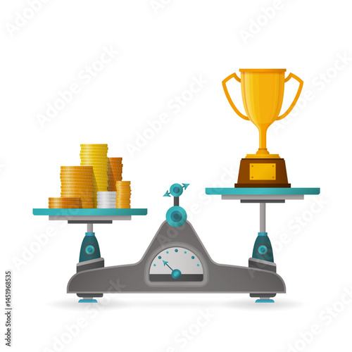 Price of victory vector concept in flat style with goblet