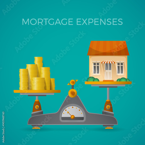 Mortgage expenses vector concept in flat style