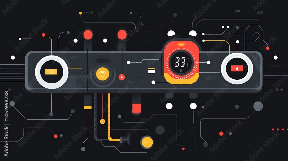 Fototapeta premium Tech Control Panel Interface Design. (1)