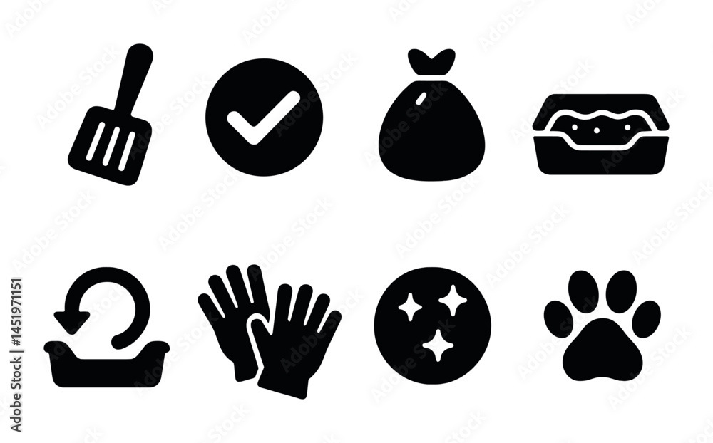 Pet care solid icons set – silhouette, filled, animal and grooming symbols Pet care solid icons set – silhouette, filled, animal and grooming symbols