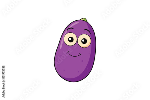 Purple Potato Vector Illustration Isolated on White Background

