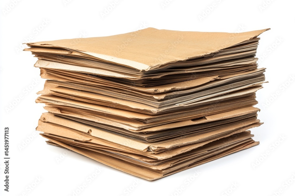 A stack of worn and faded brown paper files. Each file represents stories and information waiting to be discovered. Explore the potential hidden within this collection. Generative AI A stack of worn and faded brown paper files. Each file represents stories and information waiting to be discovered. Explore the potential hidden within this collection. Generative AI