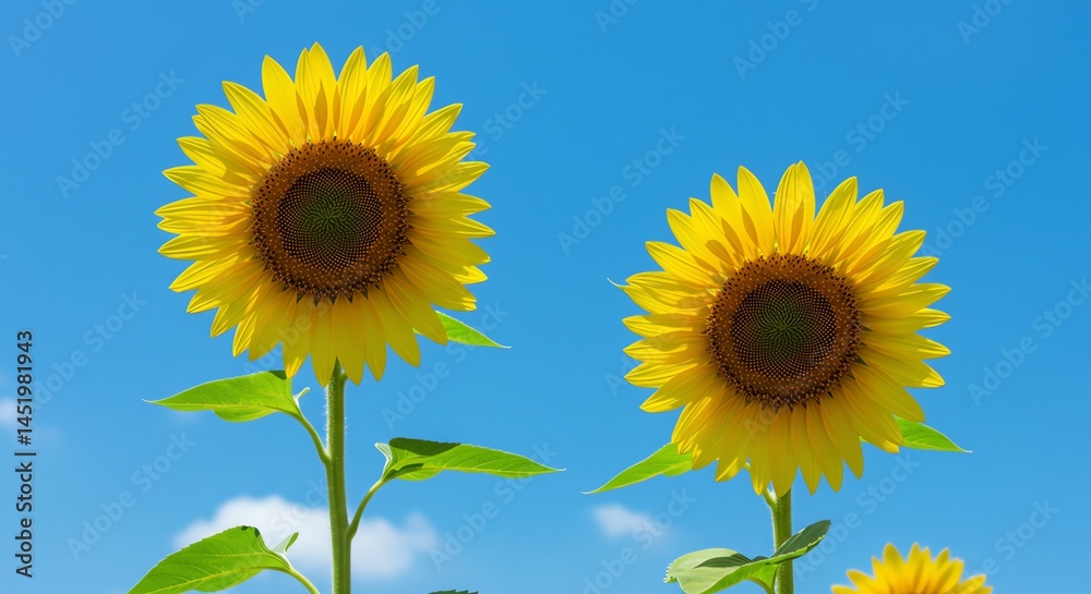 Fototapeta premium Sunflower Against Blue Sky Background