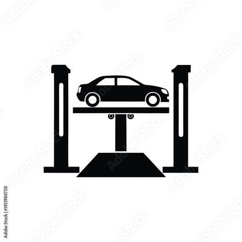 Car lift icon of silhouette vector illustration on white background