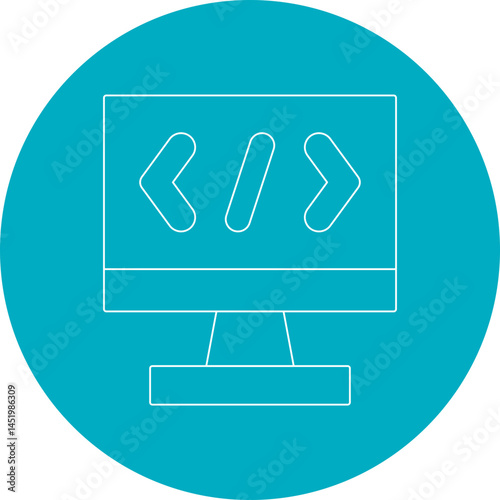 Coding icon single vector illustration