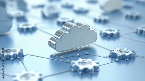 An image showcasing automated data migration tools for cloud adoption, illustrating the seamless transition of data through cloud-based platforms. photo