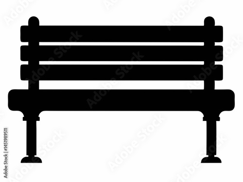 Bench Silhouette vector, Bench icon, Empty Bench Silhouette vector