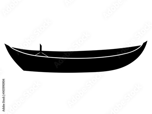 canoe boat silhouette vector icon,canoe boat vector illustration