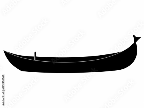canoe boat silhouette vector icon,canoe boat vector illustration