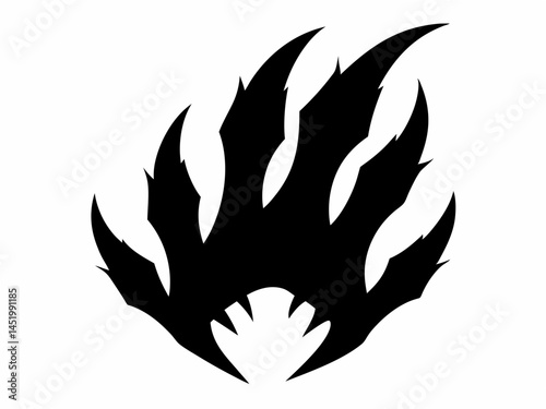 Claw mark silhouette vector, Black claws animal scratch