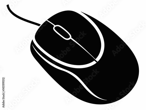 computer mouse silhouette vector icon,mouse  illustration