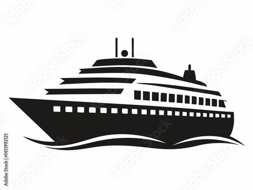cruise ship icon, cruise ship silhouette vector illustration