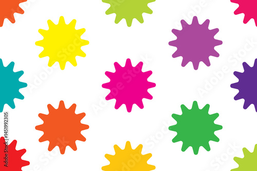 This design features a pattern of colorful star shapes.