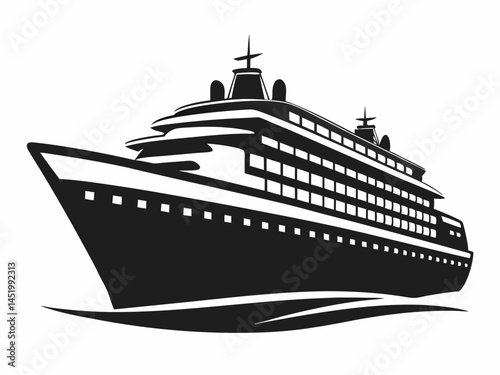 cruise ship icon, cruise ship silhouette vector illustration
