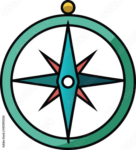 compass on a white background