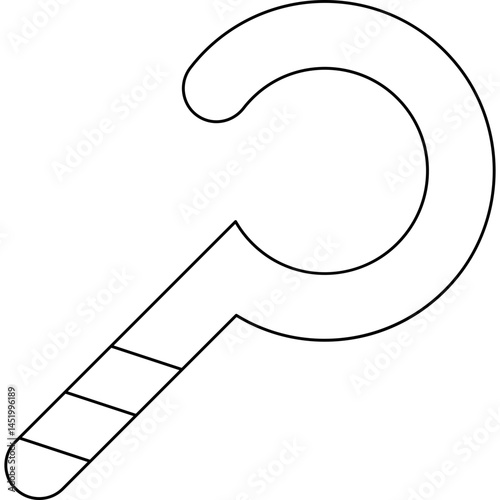 Candy cane icon single vector illustration