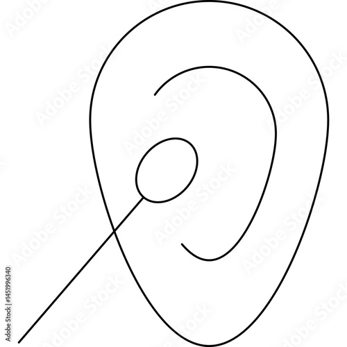 Ear icon single vector illustration