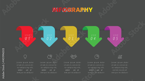 Arrow diagram and process flow infographics design