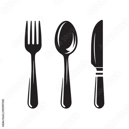 fork, spoon and knife vector illustration