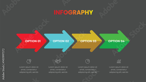 Arrow diagram and process flow infographics design