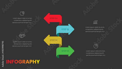 Arrow diagram and process flow infographics design